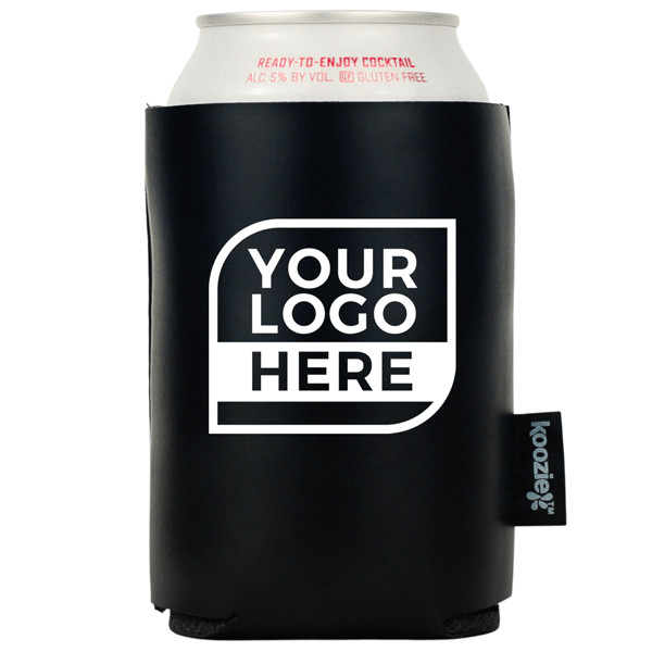 Koozie® Bulk Logo Vegan Leather Can Cooler | 1 Color 1 Side