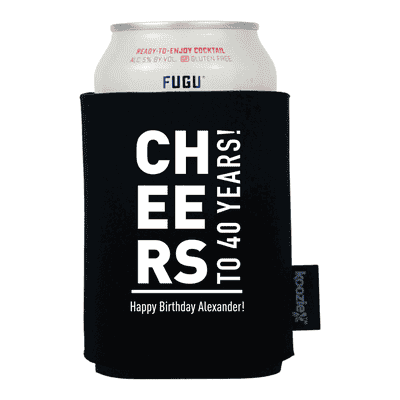 Cheers Block Lettering Birthday Koozie®