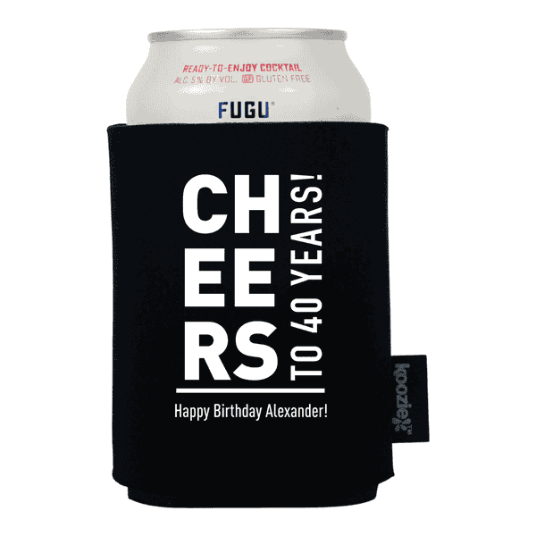 Cheers Block Lettering Birthday Koozie®