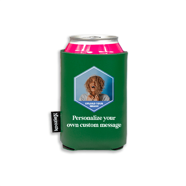 Koozie® Custom Photo Polygon Vegan Leather Can Cooler | 1 Side