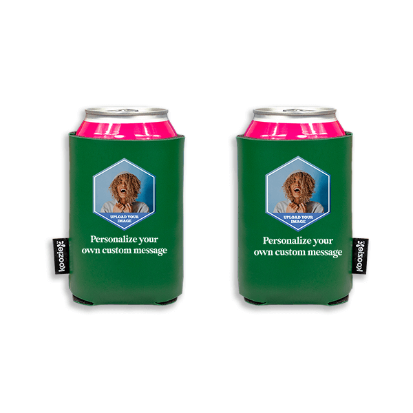 Koozie® Custom Photo Polygon Vegan Leather Can Cooler | 2 Sides
