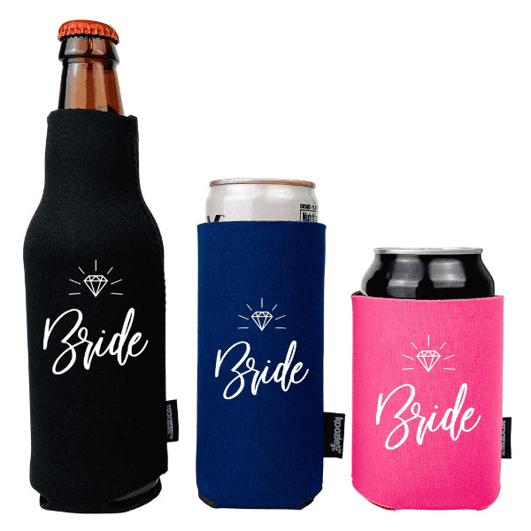 Side By Side Of A Foam, Slim, And Bottle Cooler