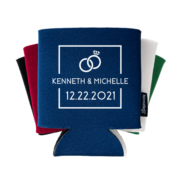 Koozie® Clean Square with Ring Wedding Drink Cooler