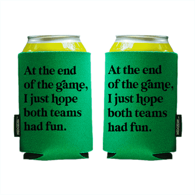 Koozie? Both Teams Had Fun Foam Can Cooler | 2 Sides
