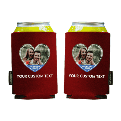 Koozie® Custom Photo Heart Foam Can Cooler | 2 Sides