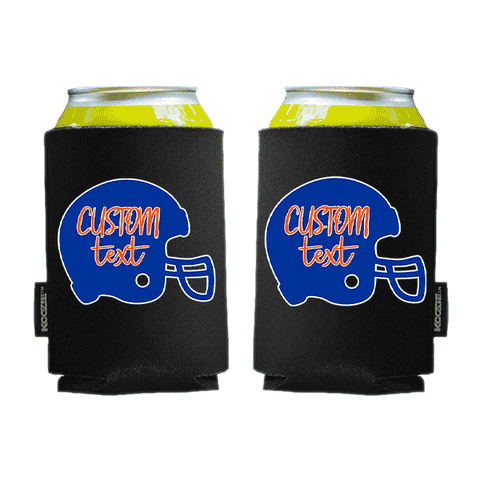 Koozie® Custom Text with Helmet Foam Can Cooler | 2 Sides