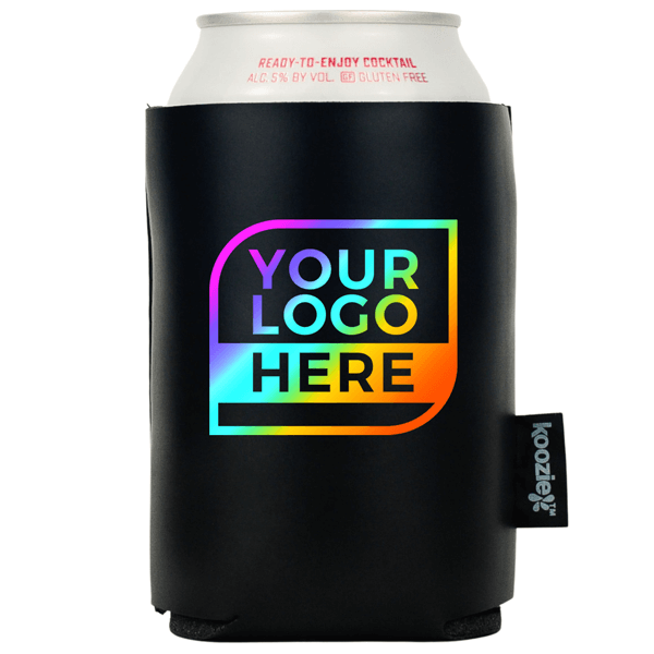 Koozie® Logo Vegan Leather Can Cooler | Full Color 2 Sides