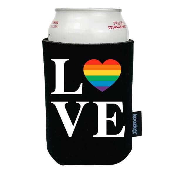 Koozie® Love with Rainbow Heart Pride Drink Cooler