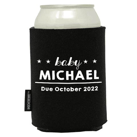 Koozie® Baby Name with Stars Baby Shower Drink Cooler
