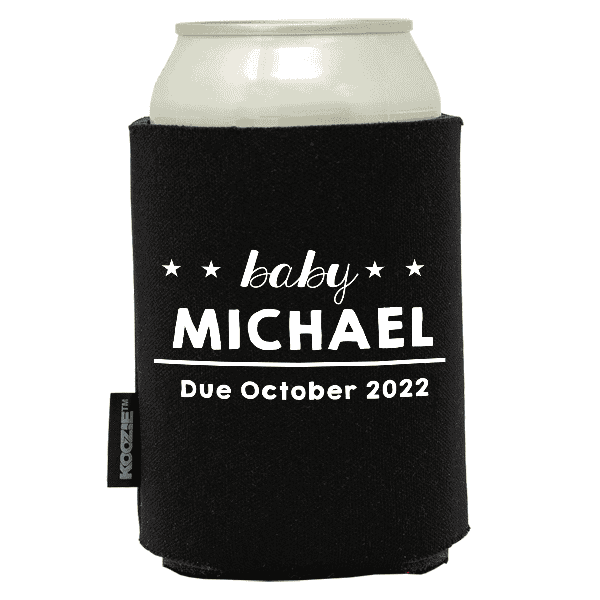 Koozie® Baby Name with Stars Baby Shower Drink Cooler