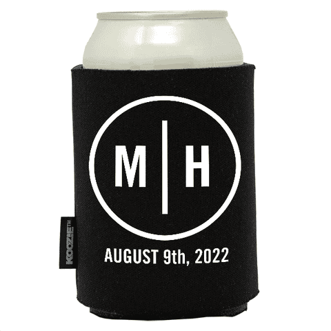 Koozie® Minimalist Block Initials Wedding Drink Cooler