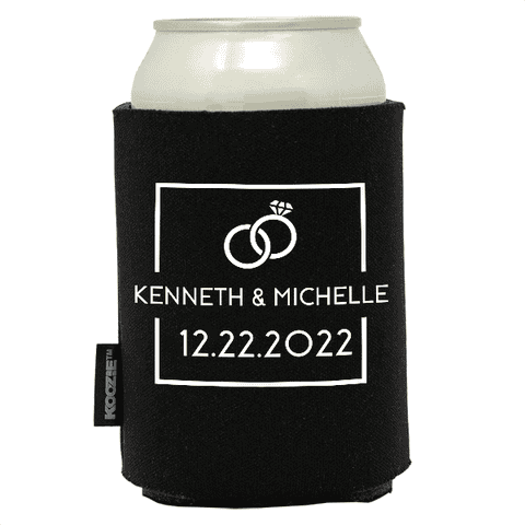 Koozie® Clean Square with Ring Wedding Drink Cooler