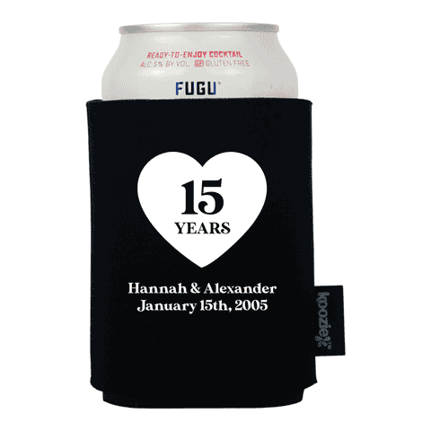 Koozie® Heart with Years Anniversary Drink Cooler