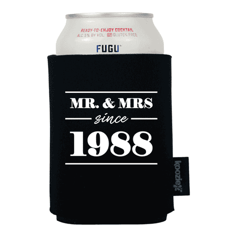 Koozie® Mr & Mrs Since Anniversary Drink Cooler