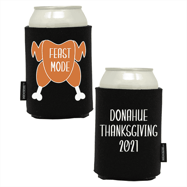 Koozie® Feast Mode Foam Can Cooler | 2 Sides - Black