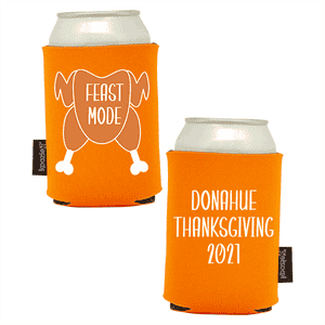 Koozie® Feast Mode Foam Can Cooler | 2 Sides - Bright orange