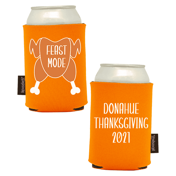 Koozie® Feast Mode Foam Can Cooler | 2 Sides - Bright orange