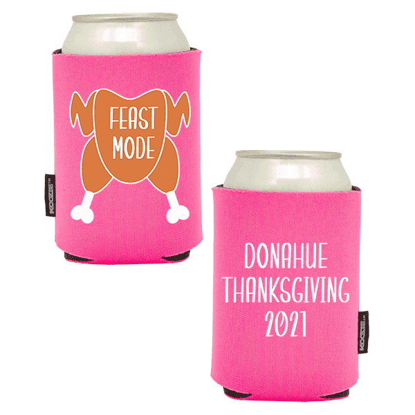 Koozie® Feast Mode Foam Can Cooler | 2 Sides - Pink