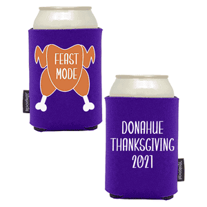 Koozie® Feast Mode Foam Can Cooler | 2 Sides - Purple