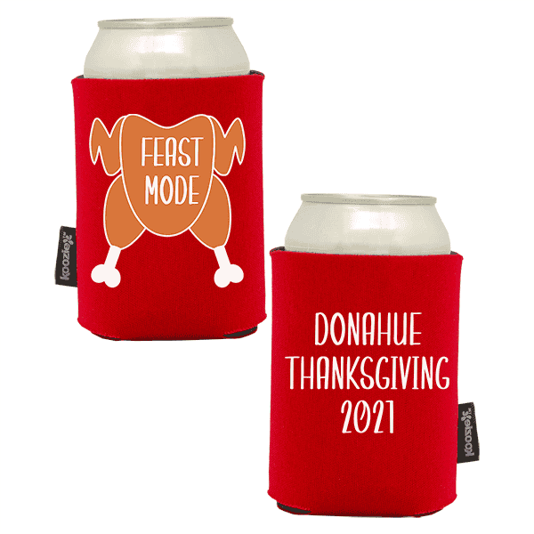 Koozie® Feast Mode Foam Can Cooler | 2 Sides - Red