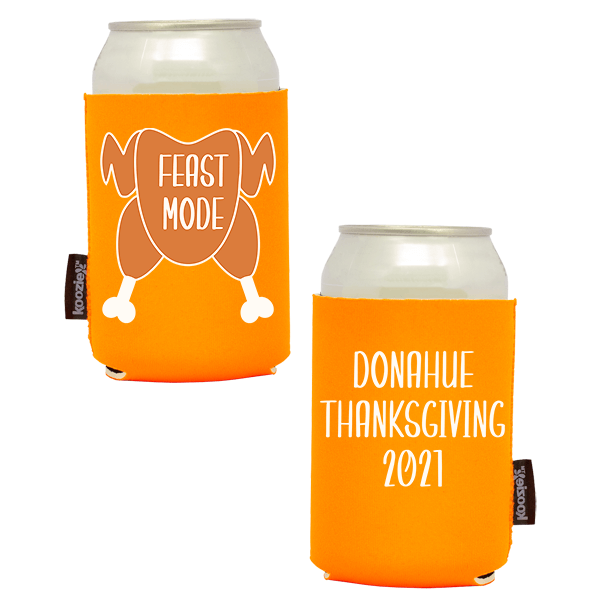 Koozie® Feast Mode Neoprene Can Cooler | 2 Sides - Orange