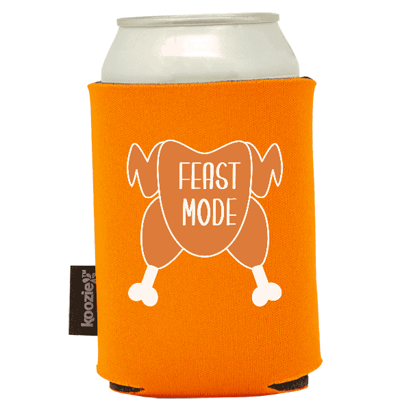 Koozie® Feast Mode Foam Can Cooler |1 Side - Bright Orange