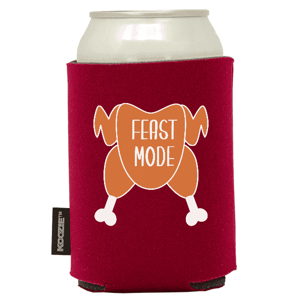 Koozie® Feast Mode Foam Can Cooler |1 Side - Red