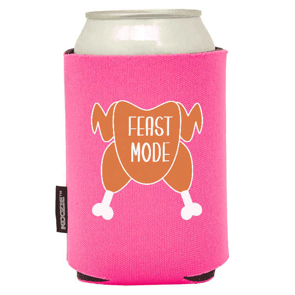 Koozie® Feast Mode Foam Can Cooler |1 Side - Pink