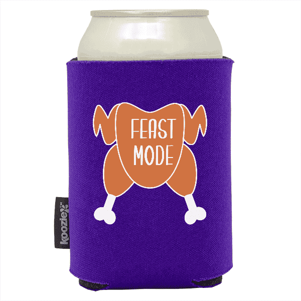 Koozie® Feast Mode Foam Can Cooler |1 Side - Purple