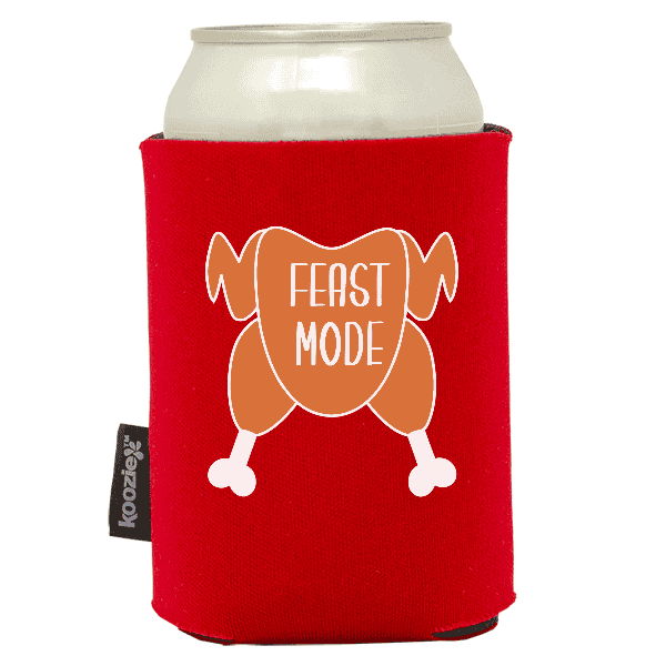 Koozie® Feast Mode Foam Can Cooler |1 Side - Red