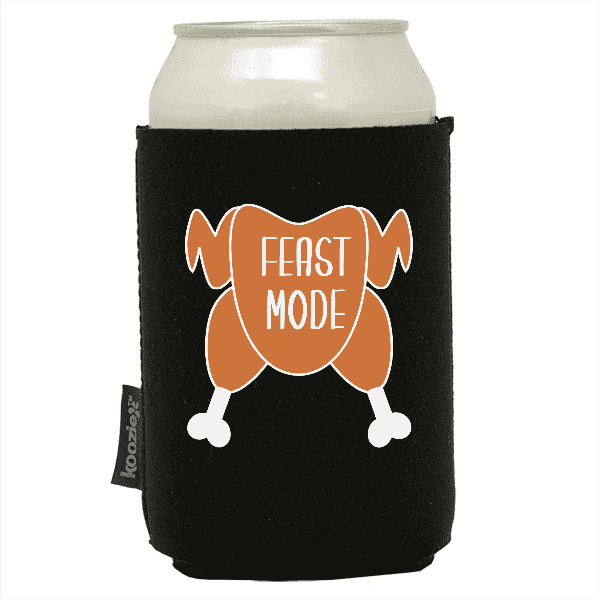 Koozie® Feast Mode Neoprene Can Cooler | 1 Side - Black