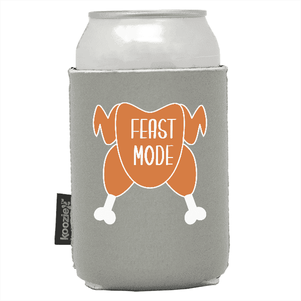 Koozie® Feast Mode Neoprene Can Cooler | 1 Side - Gray