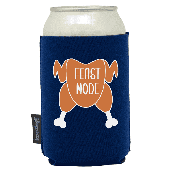 Koozie® Feast Mode Neoprene Can Cooler | 1 Side - Navy