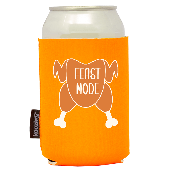 Koozie® Feast Mode Neoprene Can Cooler | 1 Side - Neon Orange