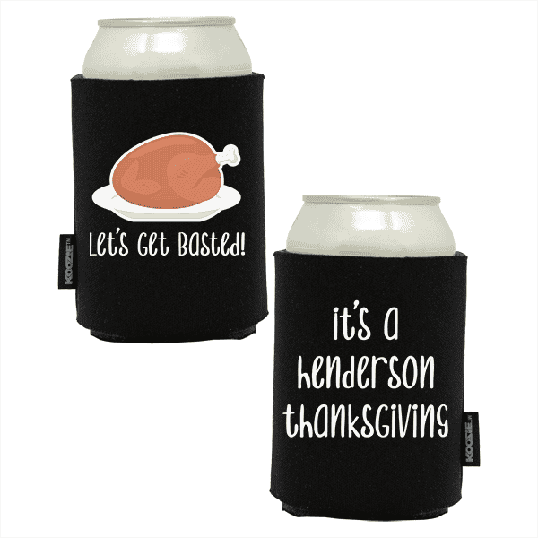 Koozie®   Get Basted Foam Can Cooler | 2 Sides - Black