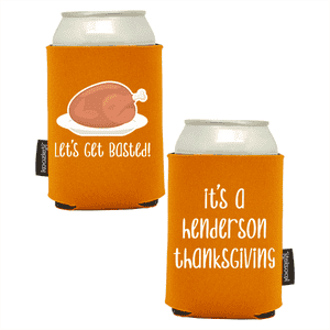 Koozie®   Get Basted Foam Can Cooler | 2 Sides - Burnt Orange