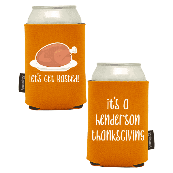 Koozie®   Get Basted Foam Can Cooler | 2 Sides - Burnt Orange