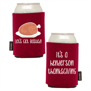 Koozie®   Get Basted Foam Can Cooler | 2 Sides - Maroon