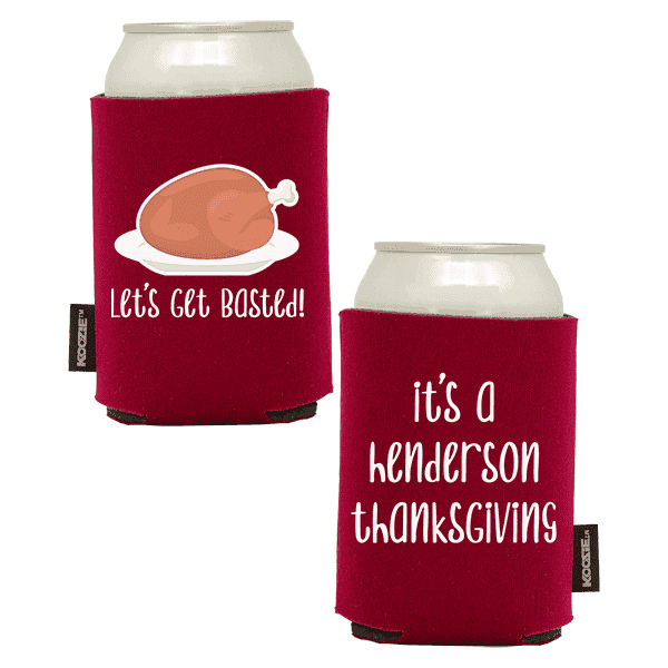 Koozie®   Get Basted Foam Can Cooler | 2 Sides - Maroon