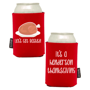 Koozie®   Get Basted Foam Can Cooler | 2 Sides - Red