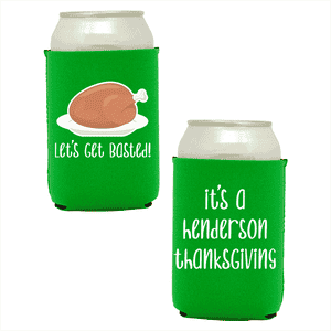 Koozie®   Get Basted Neoprene Can Cooler | 2 Sides - Green