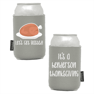 Koozie®   Get Basted Neoprene Can Cooler | 2 Sides - Gray
