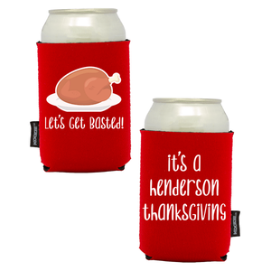 Koozie®   Get Basted Neoprene Can Cooler | 2 Sides - Red