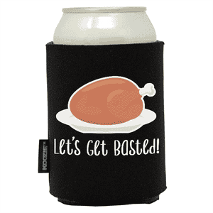 Koozie®  Get Basted Foam Can Cooler |1 Side - Black