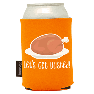 Koozie®  Get Basted Foam Can Cooler |1 Side - Bright Orange