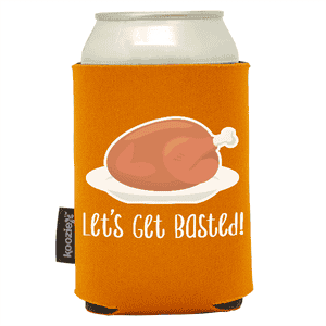 Koozie®  Get Basted Foam Can Cooler |1 Side - Burnt Orange