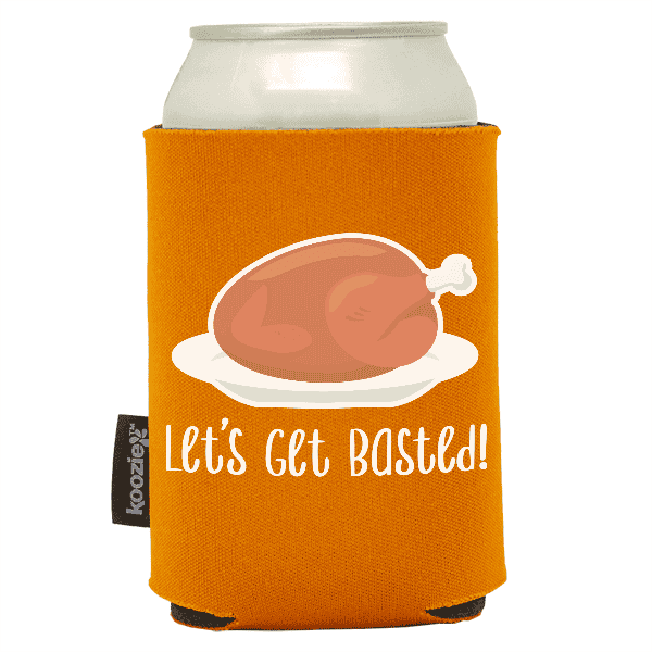 Koozie®  Get Basted Foam Can Cooler |1 Side - Burnt Orange