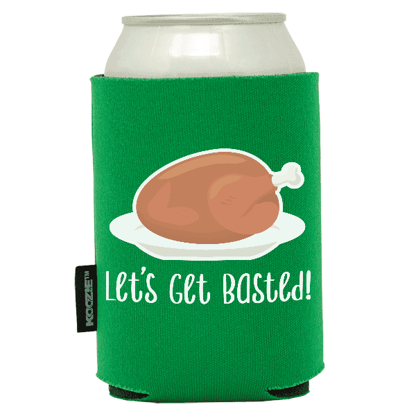 Koozie®  Get Basted Foam Can Cooler |1 Side - Green