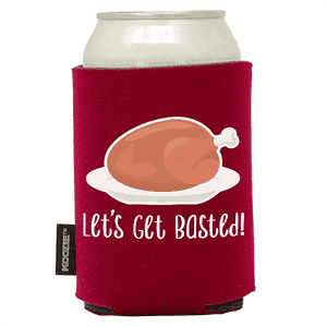 Koozie®  Get Basted Foam Can Cooler |1 Side - Red