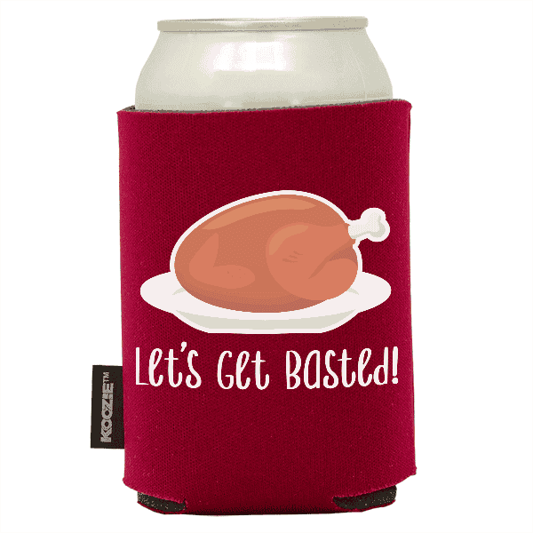 Koozie®  Get Basted Foam Can Cooler |1 Side - Red